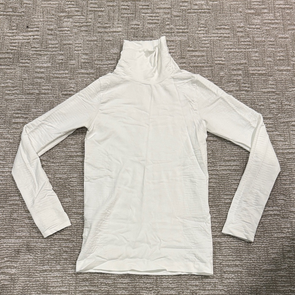 Athleta White Turtleneck Long Sleeve Top